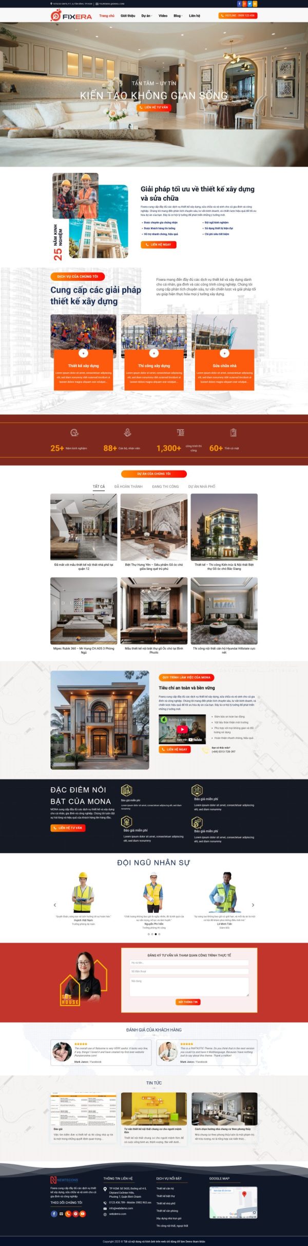 Theme wordpress kiến trúc xây dựng nhà đẹp