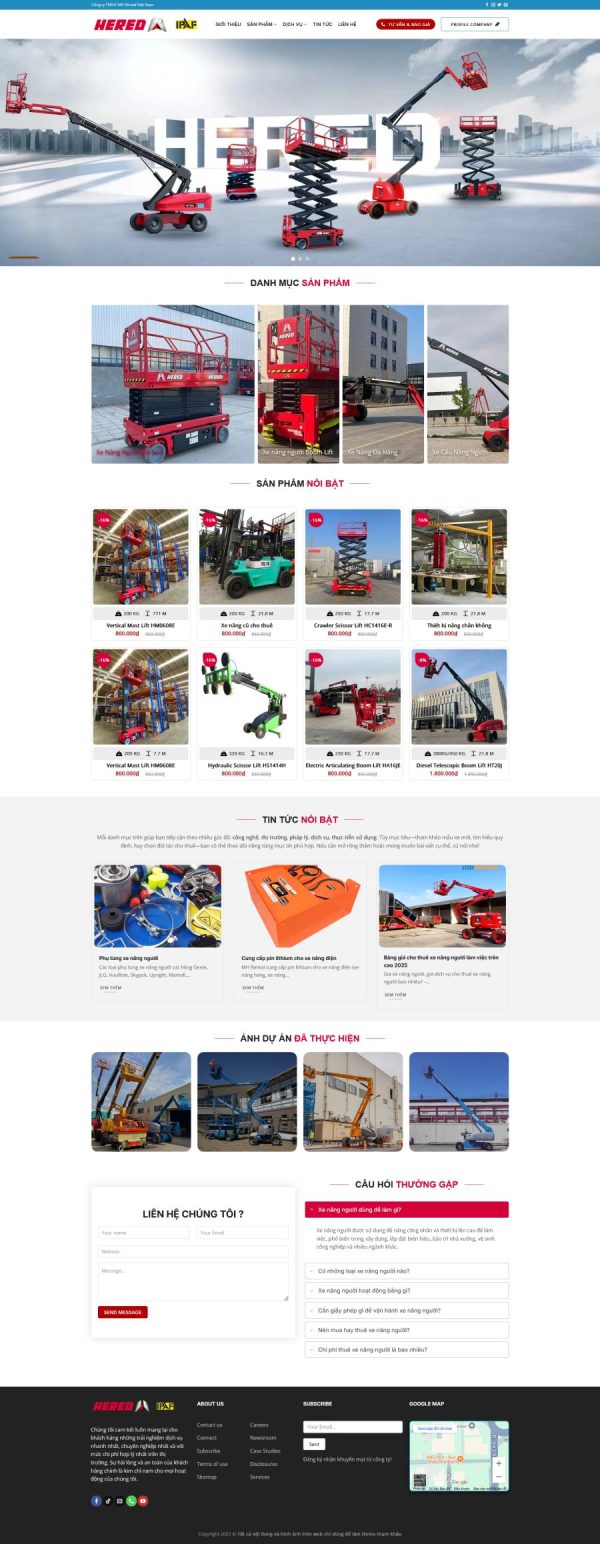 Theme wordpress bán xe nâng người 3